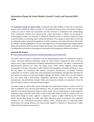 Automotive Charge Air Cooler Market