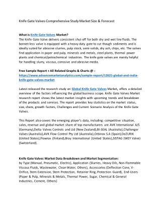 Knife Gate Valves Comprehensive Study Market Size