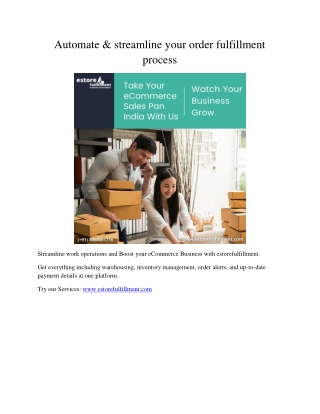 Automate & streamline your order fulfillment process