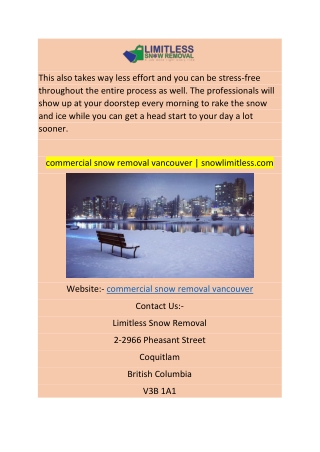 commercial snow removal vancouver  snowlimitless.com