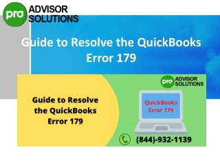 How to mend QuickBooks Error 179 effortlessly