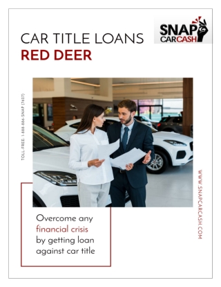 Car Title Loans Red Deer with up to 70% low interest