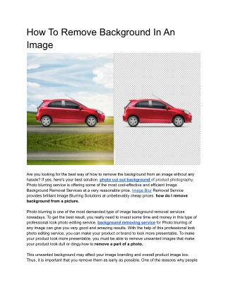 How To Remove Background In An Image