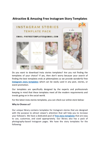Attractive & Amazing Free Instagram Story Templates