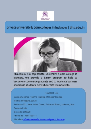 private university b com colleges in lucknow | tihs.edu.in