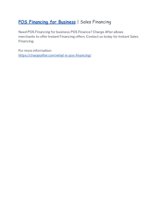 POS Financing for Business | Sales Financing