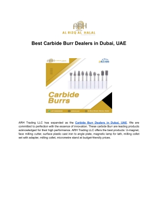 Best Carbide Burr Dealers in Dubai, UAE