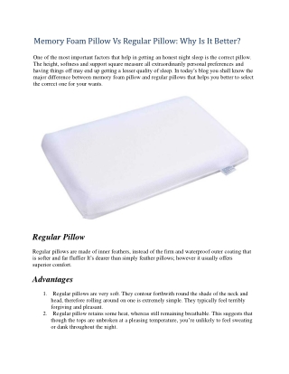 Memory Foam Pillow vs Regular Pillow: Why Is It Better?