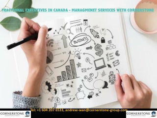 FRACTIONAL EXECUTIVES IN CANADA - MANAGMENET SERVICES WITH CORNERSTONE