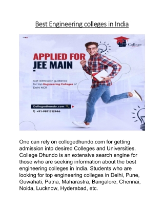 Best Engineering colleges in India