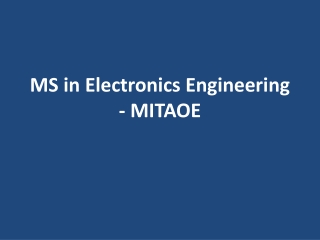 MS in Electronics Engineering - MITAOE