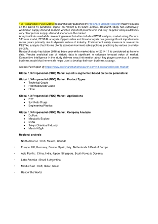 1,3-Propanediol (PDO) Market