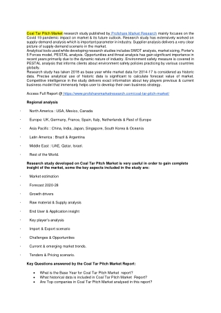 Coal Tar Pitch Market