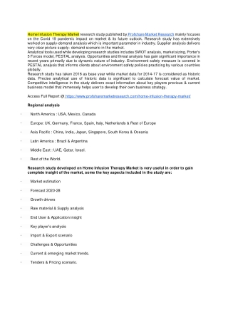 Home Infusion Therapy Market