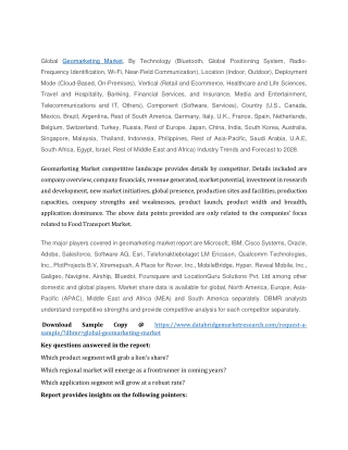 Geomarketing Market Size, Reports, Demands, Share - Forecast 2028