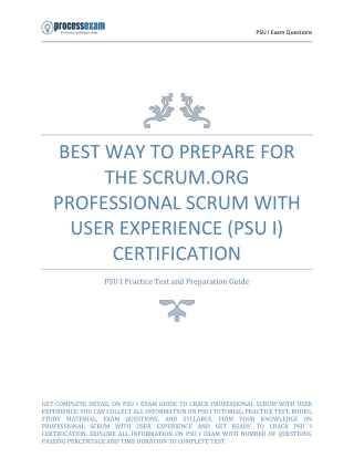 Best Way to Prepare for the Scrum.org Professional Scrum with User Experience (P