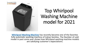 Top Whirlpool Washing Machine model for 2021