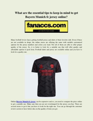 What are the essential tips to keep in mind to get Bayern Munich fc jersey online-converted