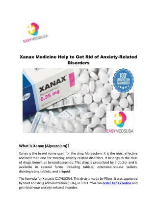 Xanax Medicine Help to Get Rid of Anxiety Disorders