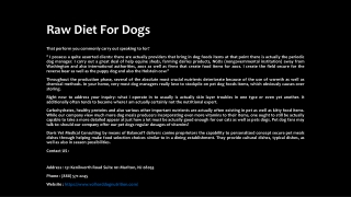 Raw Diet For Dogs