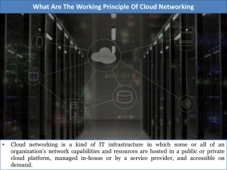 What Are The Working Principle Of Cloud Networking