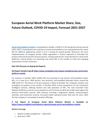 European Aerial Work Platform Market