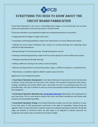 Everything You Need to Know About the Circuit Board Fabrication