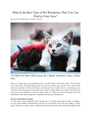 What Is the Best Type of Pet Warehouse That You Can Find in Your Area