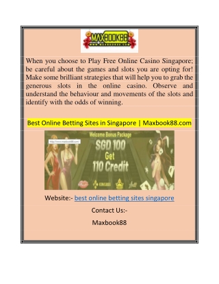 Best Online Betting Sites in Singapore  Maxbook88.com