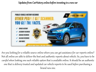Updates from CarHistory.online before investing in a new car
