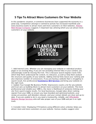 5 Tips To Attract More Customers On Your Website