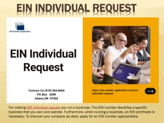 EIN individual Request