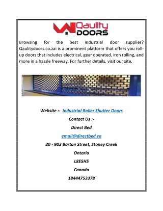 Industrial Roller Shutter Doors | Qaulitydoors.co.za