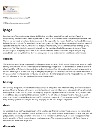 ipage coupon