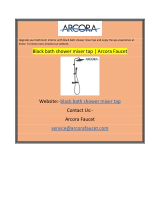 Black bath shower mixer tap Arcora Faucet