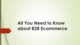 All You Need to Know about B2B Ecommerce