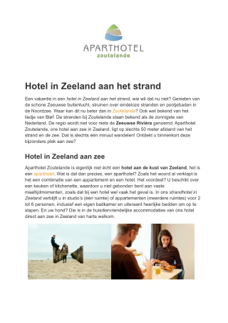 Aparthotel Zoutelande - Hotel Zeeland strand