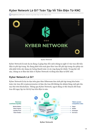 Kyber Network Là Gì? Toàn Tập Về Tiền Điện Tử KNC