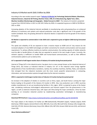 Industry 4.0 Market by Technology, Industrial 3D Printing, Machine Vision