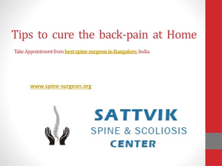 Tips to cure the back-pain at Home