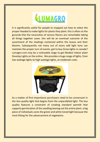 Canadian Indoor Growing Equipment Supplier Online | Lumagro.com