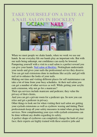 TAKE YOURSELF ON A DATE AT A NAIL SALON IN HOCKLEY