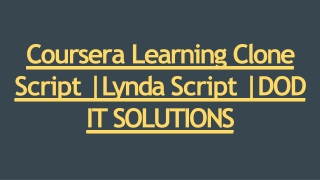 Best Coursera Clone Script - DOD IT Solutions