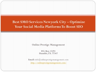 Best SMO Services Newyork City – Optimize Your Social Media Platforms To Boost SEO