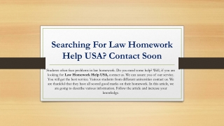 Searching For Law Homework Help USA Contact Soon