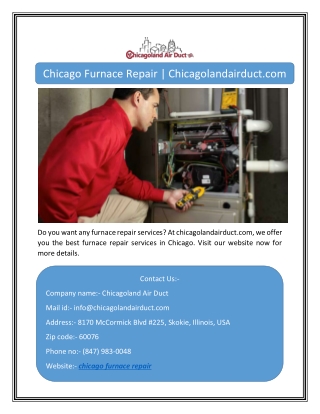 Chicago Furnace Repair | Chicagolandairduct.com