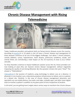 Chronic Disease Management with Rising Telemedicine