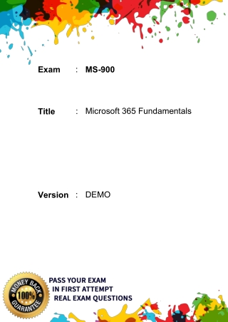 Microsoft MS-900 dumps PDF -  100% passing Guarantee