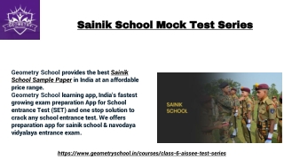 Sainik School Mock Test Series