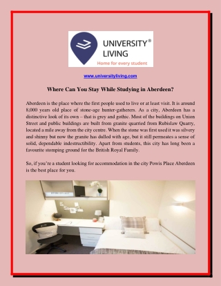 Where Can You Stay While Studying in Aberdeen?